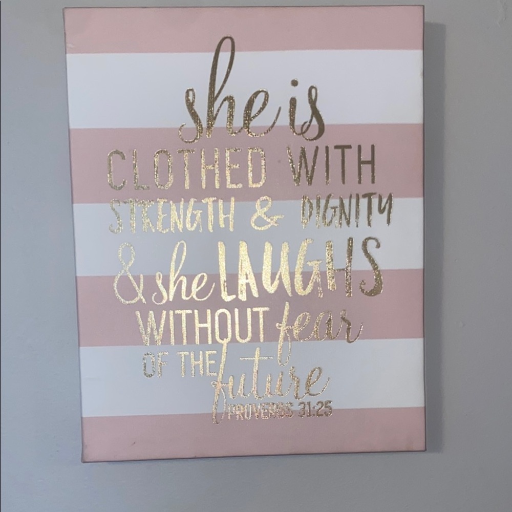 Inspirational Pink and White Wall Art